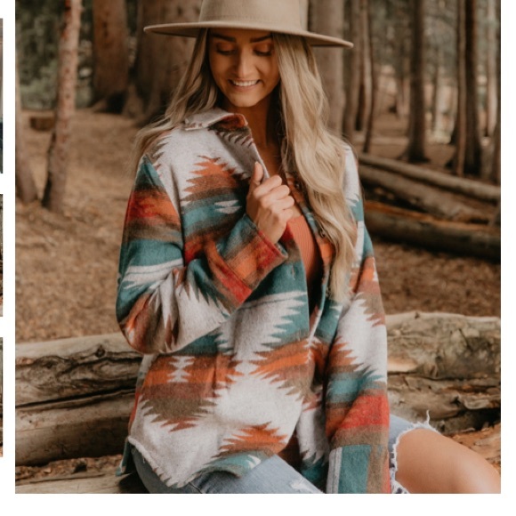 Last L New Soft Comfy Bohemian Aztec Southwest Sedona Pattern lightweight Jacket - Picture 10 of 16